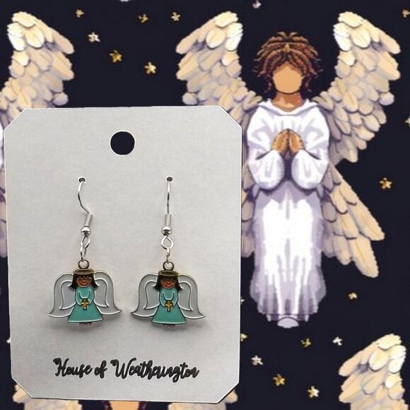 Handcrafted Angel Earrings - Picture 1 of 3